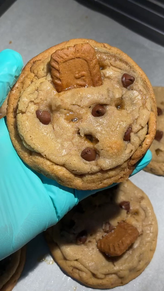 Salted Caramel stuffed biscoff chocolate chip cookie